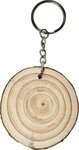 Natural Wood with Rings Keyring -  