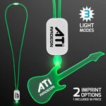 Neon Lanyard with Acrylic Guitar Pendant - Green -  