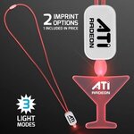 Neon Lanyard with Acrylic Guitar Pendant - Red -  