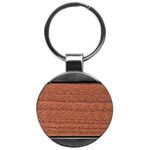 Newcastle Gunmetal & Wood Round Key Chain - Gunmetal