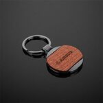 Newcastle Gunmetal & Wood Round Key Chain -  