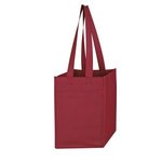 Non-Woven 4 Bottle Wine Tote Bag - Burgundy