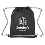 Non-Woven Bandura Drawstring Bag - Black With Black