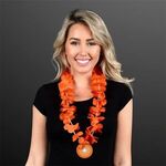 Orange Lei Necklace with Orange Medallion (Non-Light Up)