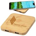 Buy Imprinted Panda Bamboo 5w Wireless Charger With Dual Usb Ports