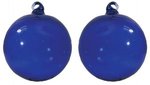 Personalized Ornaments Hand Blown Glass - 2 sided imprint - Blue