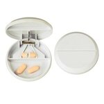 Pill box and cutter - White