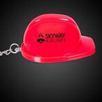 Plastic Construction Hat Bottle Opener Key Chain - Red