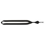 Polyester Lanyard with Metal Crimp & Split-Ring 3/4" - Black