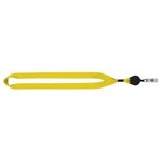 Polyester Lanyard with Metal Crimp & Split-Ring 3/4" - Yellow