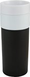 Porcelain Tumbler with Leatherette Sleeve - Black