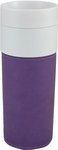 Porcelain Tumbler with Leatherette Sleeve - Plum