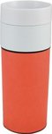 Porcelain Tumbler with Leatherette Sleeve - Tangerine