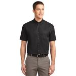 Port Authority Short Sleeve Easy Care Shirt. - Black/ Light Stone