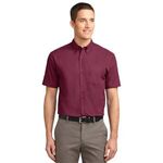 Port Authority Short Sleeve Easy Care Shirt. - Burgundy/ Light Stone