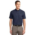 Port Authority Short Sleeve Easy Care Shirt. - Navy/ Light Stone