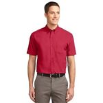 Port Authority Short Sleeve Easy Care Shirt. - Red/ Light Stone