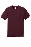 Port & Company Core Cotton Pocket Tee. - Athletic Maroon