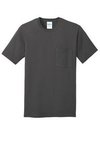 Port & Company Core Cotton Pocket Tee. - Charcoal