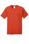 Port & Company Core Cotton Pocket Tee. - Orange