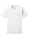 Port & Company Core Cotton Pocket Tee. - White