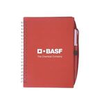 Prime Line Spiral Notebook With Pen - Translucent Red