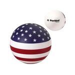 Prime Line Stars and Stripes Patriotic Round Stress Ball - White