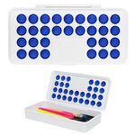 Push Pop Pencil Case - White With Royal Blue