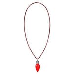 Red Bulb LED Bead Necklace -  