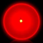 Red Flashing LED Light Up Glow Circle Blinky -  