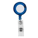 Retractable Badge Holder With Laminated Label - Indigo