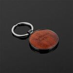 Buy Round Beveled Wood Gunmetal Key Chain