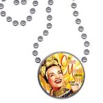 Round Mardi Gras Beads with Inline Medallion - Silver