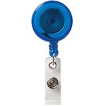 Round Secure-A-Badge (TM) with Alligator Clip - Translucent Blue