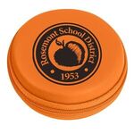 Round Zippered Electronics Travel Case - Orange