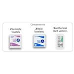 Sanitizer & Wipes On-the-Go Kit in Colorful Vinyl Pouch -