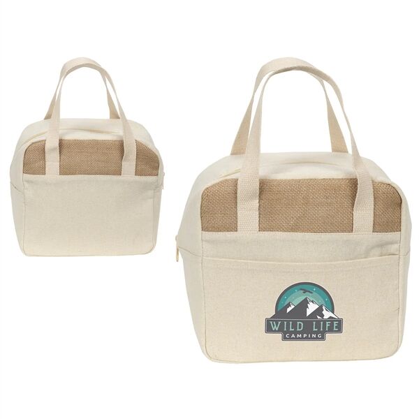 Main Product Image for Custom Printed Savanna Jute & Recycled Cotton Cooler Bag