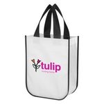 Shiny Non-Woven Shopper Tote Bag - White