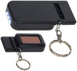 Solar Powered Light & Whistle Key Chain - Black