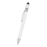 Spin Top Pen With Stylus - Metallic White