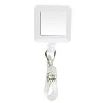 Square Domed Badge Holder with Alligator Clip - White