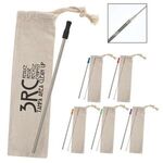 Stainless Straw Kit With Cotton Pouch -  