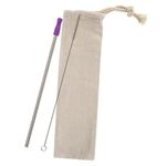 Stainless Straw Kit With Cotton Pouch -  