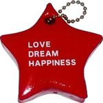 Standard Shape Vinyl-Coated Floating Key Tag - Star - Red