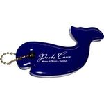 Standard Shape Vinyl-Coated Floating Key Tag - Whale - Blue