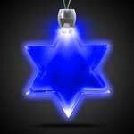 Star of David Light-Up Acrylic Pendant Necklace - Blue