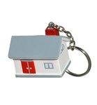 Stress House Key Chain - White/Gray