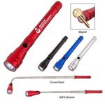 Telescopic Aluminum Flashlight With Magnet - Blue