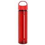 The Adventure 32 oz. Transparent Bottle with Oval Crest lid - Transparent Red