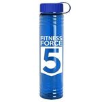 The Adventure - 32 oz. Transparent Bottle with Tethered lid - Transparent Blue